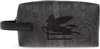 Etro Logo Cosmetische Tas - Heren - Toilettassen - Grijs - ONE Size - Katoen - Tassen