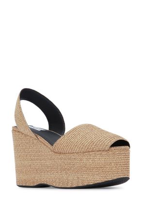 Alaia Womens Wdge Slingbacks Naturel Leather - Sole: Calf Ballerine / Flat Shoes