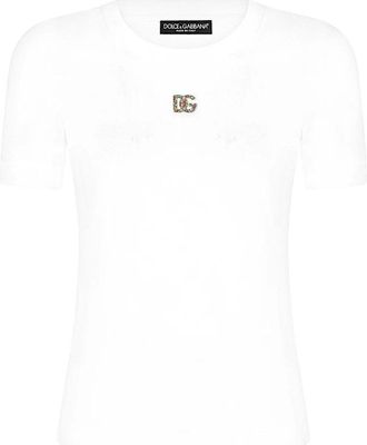 Dolce & Gabbana T-shirt Ottico - Dames - T-shirts - Wit - M - Tops