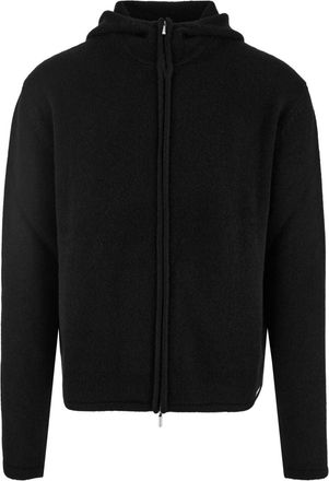 Ferragamo zip-fastening cashmere hoodie - men - Cashmere/Nylon - M - Black
