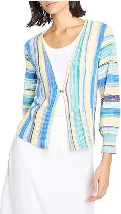 Nic+Zoe Petite Coast Crush Cardigan Womens Sweater Blue : PL, Cotton/Silk/Viscose