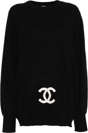 Chanel Maglione con logo jacquard 1994 - Nero