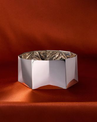 San Lorenzo 1971 Afra and Tobia Scarpa Polygonal Sterling Silver Vase (9in/23.5cm)