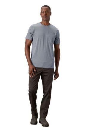 Pact Organic Cotton Softspun Pocket Crew Tee in Smoke Blue at Nordstrom, Size Medium
