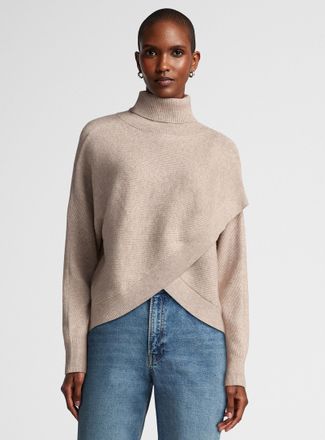 Contemporaine Womens Turtleneck crossover sweater