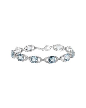 House of Brilliance Haus Of Brilliance Colorful Gemstones Silver 1.90 Ct. Tw. Diamond & Lab-Grown Topaz Tennis Bracelet