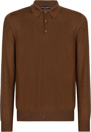 Dolce & Gabbana cashmere polo sweater - men - Cashmere - 58 - Brown