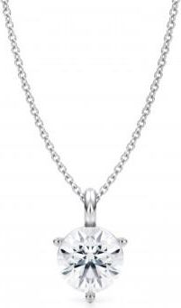 Allurez Lab Diamond 3-Prong Pendant Necklace in Platinum (1.50ct)
