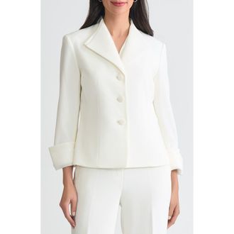 Kasper Winged Lapel Three-Button Blazer in Vanilla Ice at Nordstrom, Size 10