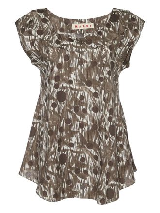 Marni floral-print top - Brown