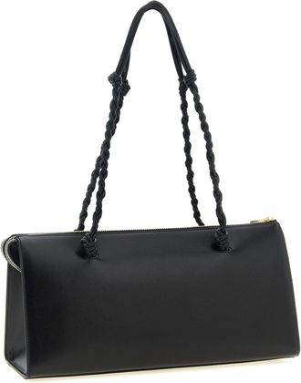 Jil Sander Tangle Tent Leather Shoulder Bag - Black