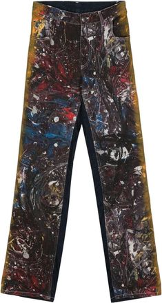Charles Jeffrey Loverboy Exclusive Painted Art cotton jeans - women - Cotton - S - Blue