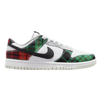 Nike Fitness, Heren, Veelkleurig, 42 1/2 EU, Leer, Dunk Low Premium Tartan Plaid