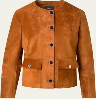 Akris Lamb Suede Single-Breasted Winter Jacket