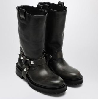 Golden Goose Kurt Boots In Black Leather With Buckle