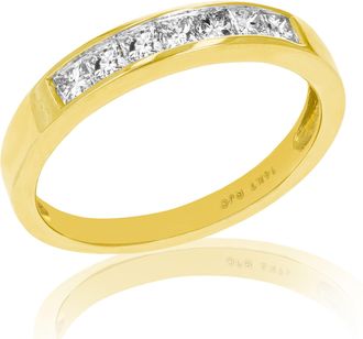 Vir Jewels 1/2 cttw Princess Diamond Wedding Band 14K Yellow Gold 7 Stones Channel