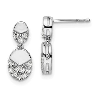 Diamond2Deal 14K White Gold 1/4 ct Lab Grown Diamond Dangle Earrings VS Clarity, G-H Color