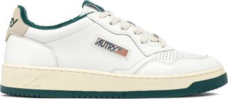 Autry Medalist Leather Sneakers with Green Sponge Details
