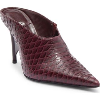 Jeffrey Campbell Vader Pointed Toe Mule in Wine Snake at Nordstrom Rack, Size 6