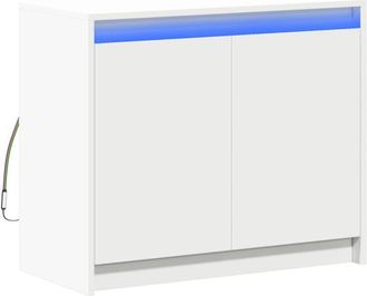vidaXL Vidaxl - Aparador con led madera de ingeniería blanco 72x34x61 cm