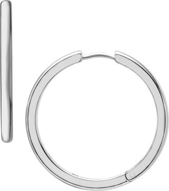 Fossil Womens Ellis Essentials Stainless Steel Hoop Earrings