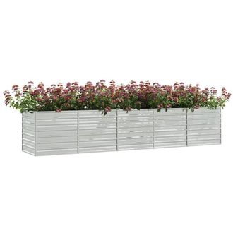Berkfield Home Garden Raised Bed 400x80x77 cm Galvanized Steel Silver | Size: 400 x 80 x 77 cm