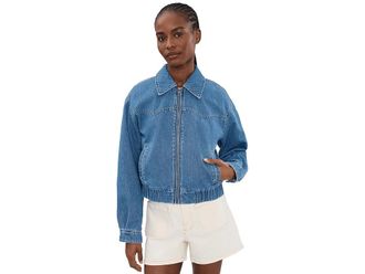 Levi's Ladies Western Denim Bomber Womens Jacket Medium Wash Denim : XL, Cotton