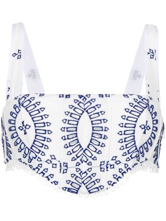 Charo Ruiz Ibiza G&uuml;ik broderie anglaise top - Wit