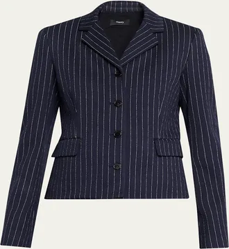 Theory Fitted Pinstripe Jacket