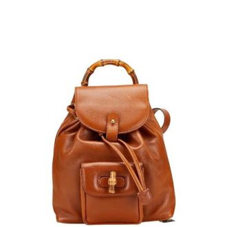 Gucci Pre-owned Backpacks, female, Brown, Size: ONE SIZE Pre-owned Leather backpacks
