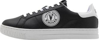 Versace Jeans Couture Casual Leren Sneakers - Heren - Sneakers - Zwart - 43 EU - Leer - Schoenen
