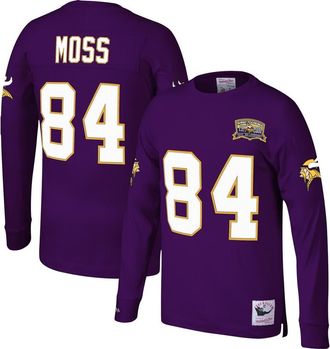 Mitchell & Ness Mens Mitchell & Ness Randy Moss Purple Minnesota Vikings Big & Tall Retired Player Name & Number Long Sleeve Top at Nordstrom, Size X-Large
