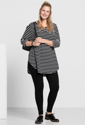 Sheego Leggings SHEEGO, Damen, Gr. 40, Normalgr&ouml;ssen, schwarz, 95% Baumwolle, 5% Elasthan, unifarben, Hosen Leggings