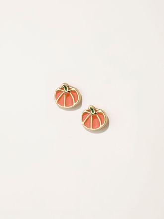 Fat Face FatFace Pumpkin Stud Earrings in Orange