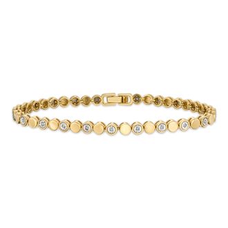The Diamond Store Lab Diamond Tennis Bracelet Round Cut 0.10ct H/SI 18K Gold Vermeil
