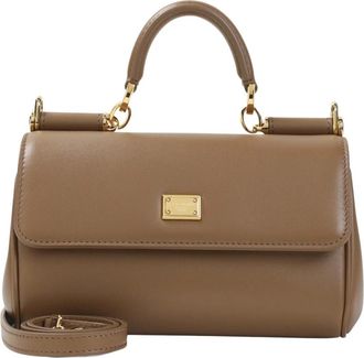 Dolce & Gabbana Kleine Sicily Top Handle Tas - Dames - Handtassen - Bruin - ONE Size - Leer - Tassen