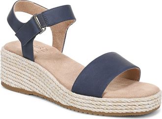 Naturalizer Goldie Wedge Sandal in Dark Blue Faux Leather at Nordstrom Rack, Size 6.5