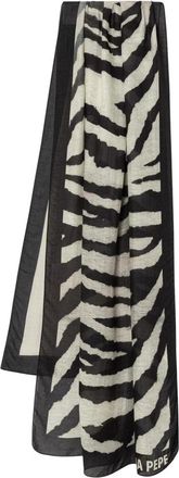Patrizia Pepe Pashmina Modal Seta Stampata - Dames - Sjaals - Zwart - ONE Size - Accessoires
