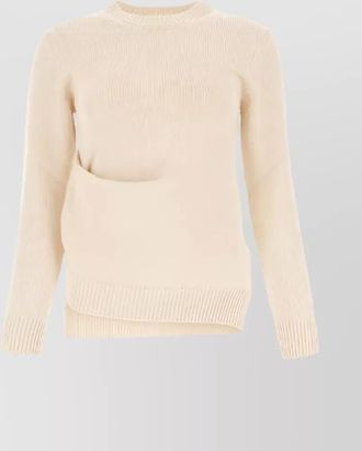 Jil Sander ribbed crew neck knit top with side slits