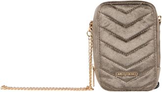 Carlo Colucci Fluwelen Schoudertas - Dames - Mini tas - Beige - ONE Size - Polyester - Tassen