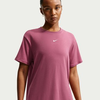 Nike Womens One Relaxed Dri-FIT Short-Sleeve Top in Red | FN2814-654