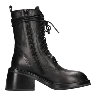 Ann Demeulemeester Schoenen, Dames, Zwart, 36 EU, Leer, Lederen Enkellaarzen