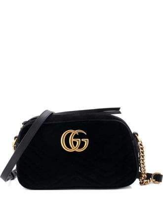 Gucci GG Marmont Shoulder Bag Matelasse Velvet Small crossbody bag - Black