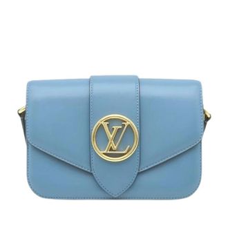 Louis Vuitton Pre-owned Pont 9 MM Cross Body Bag - Dames - Pre-owned - Blauw - Maat: ONE Size Leer