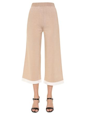 Moschino Elasticated Waist Cropped Trousers - Beige