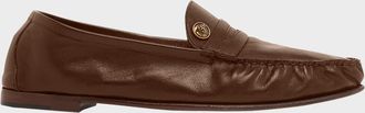 Versace Men & apos;s Medusa Leather Moc-Toe Loafers