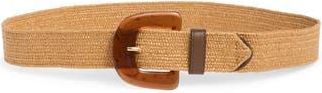 Vince Camuto Resin Buckle Stretch Woven Belt in Caramel at Nordstrom Rack, Size Large/x-Large
