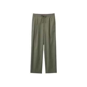 Dunst Straight Trousers, male, Green, Size: L Lounge Wool Slacks