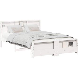 vidaXL Vidaxl - Estructura De Cama Blanco 140 X 200 Cm Madera Maciza De Pino