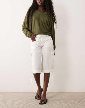 Miss Selfridge capri cargo color crema-Bianco
